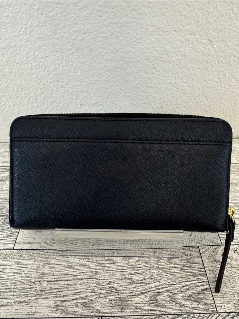 Kate Spade Black Leather Long 3/4 Zip Wallet